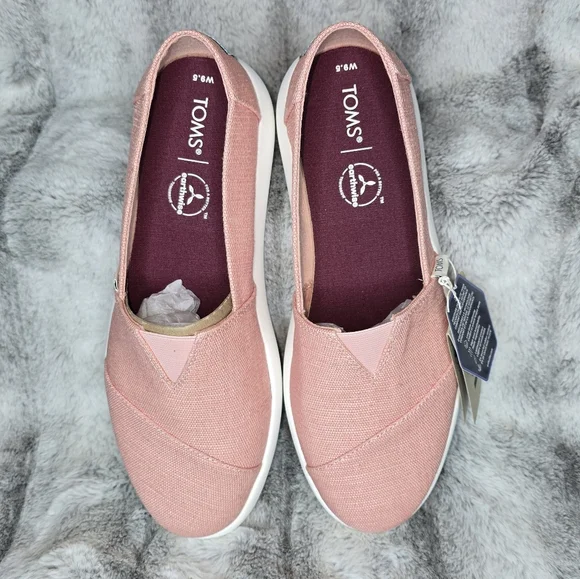NWB TOMS Women's Alpargata Mallow Slip-On Sneaker Dust‎ Pink Color - Picture 3 of 7